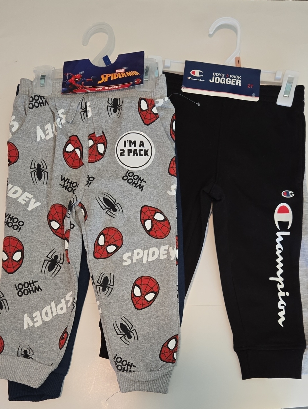 Toddler Boys 2T Jogger Pants Lot Champion Spider-Man NWT 4 Pairs